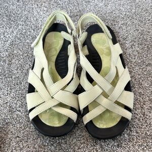 Lands' End Pale Green Crisscross Slingback Sandals